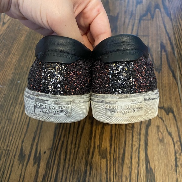 Saint Laurent sparkly glitter sneakers size 39 - Picture 3 of 9